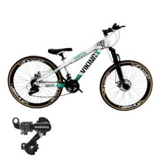 Bicicleta Aro 26 Vikingx Tuff 25 Cambio Shimano Quadro Aluminio Mtb Fr