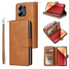 Generic Capa carteira para Xiaomi Redmi Note 13 Pro 4G, 9 compartimentos para cartão, 1 carteira premium com zíper com alça de pulso, capa de telefone flip de couro com suporte para Redmi Note 13 Pro