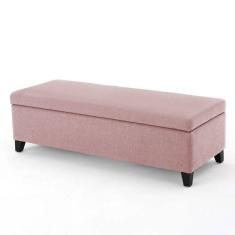Recamier Bau Julia 1,20m Suede Rosa Bebe - Inova Decor