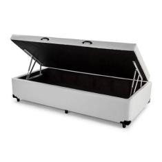 Cama Box Solteiro com Baú Pistão a gás Branco - SULA MÓVEIS