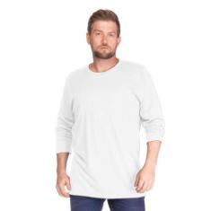 Camiseta Masculina BásicaManga Longa Plus Size - FORE, Branco, G1