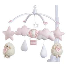 Móbile para berço musical e giratório Ovelhinha Rosa - Sleepbaby Móbil