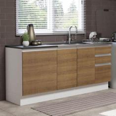 Kit com 2 Balcões de Cozinha Madesa Acordes 100% MDF (Sem Tampo e Pia)