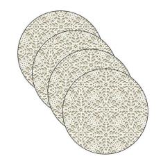 Sousplat estampa Renda impressa tecido Microfibra - NSW, 4 Peças, com 