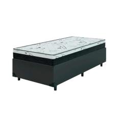 Cama Box Solteiro 88 Tecido Sintético Preto com Colchão Espuma D33 One