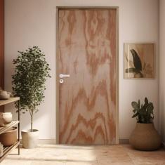 Porta Lisa Mescla Batente Ecológico 14 Fechadura Stilo Externa 62cm X 210cm Esquerdo Rodam