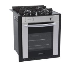 Fogão de Embutir Venax Gaudi Prisma Vitreo BL 4 Bocas a Gás GLP Inox