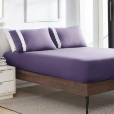 Jogo de Lençol Malha Casal Liso com 02 Fronhas 100% Algodão - Textil G