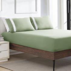 Jogo de Lençol Malha Casal Liso com 02 Fronhas 100% Algodão - Textil G