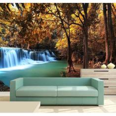 Papel Parede Painel Fotográfico Cachoeira 3D 3,75M² Na 078
