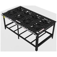 Fogão Industrial Gastromaq 8 Bocas Mistas Linha Encosto FG408EM