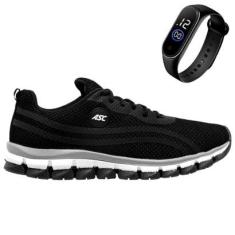 Tênis Esporte Masculino Para Caminhar Treino Academia Passeio Conforte Plus + Relógio Led Digital-Masculino