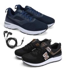 Tênis Masculino Esporte Academia + Fone de Ouvido Fio Kit 2-Masculino