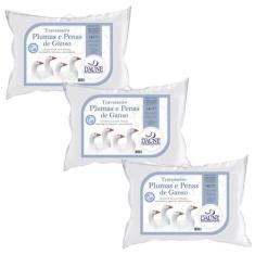 Kit 3 Travesseiros 70x50 50% Penas 50% Plumas de Ganso - Daune