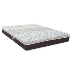 Colchão Queen Castor Sleep Class Híbrido com Euro Pillow e Molas Ensacadas 25x158x198 cm - Branco, Cinza e Marrom