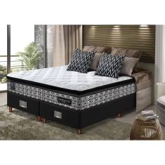 Cama Box King Colchão Pillow Top + Box 193x203x70 Molas Ensacadas Cama Inbox Abstrato