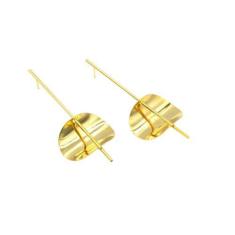 Brinco Curvado Liso Folheado A Ouro 18K