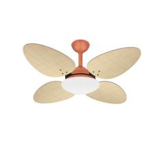 Ventilador Teto Cobre 4 Pás Palha Trevo Turbo Ventax 220V, 220V