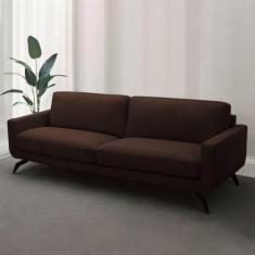 Sofá Decorativo Thalia 4 Lugares Sala de estar 270cm Pés em Aço Couro 