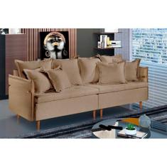 Sofá Fixo Atlas 3 Lugares Luxo 200cm Castellar Móbile, Bege