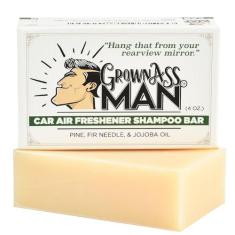 Grown Ass Man Co. - Sabonete de xampu sólido 3 em 1: sabonete líquido para cabelo, barba e corpo - sem plástico e ecológico, natural e orgânico para todos os tipos de cabelo, barra de 118 ml