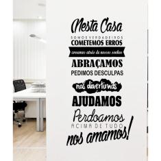 Adesivo Decorativo De Parede Frase Nesta Casa Amamos