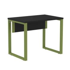 Mesa Escritório P25 TUB Pandin 90 cm (Larg) Tampo MDP Preto Pé Aço Tubular Verde Mirô