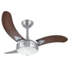 Ventilador de Teto Infinity Lux Prata Es 3 Pás MDF Tabaco 220V 2003, 2
