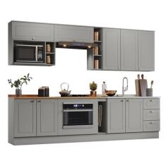 Cozinha Modulada Americana 10 Cinza - Henn