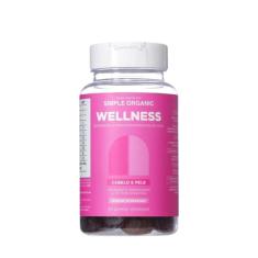 Gummy Cabelo e Pele Sabor Morango Vitaminas C, A, B6, B12, Biotina, Ácido Fólico e Niacinamida Simple Organic