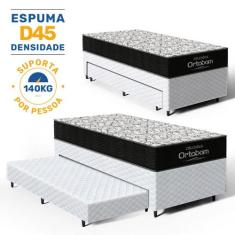 Bicama Box Colchão de Espuma D45 Ortobom com Cama Auxiliar, Branco
