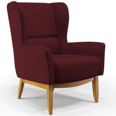 Poltrona Decorativa Para Sala de Estar Milena D02 Base de Madeira Velu