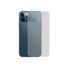 Película Traseira Adesivo Skin Fibra Carbono Compatível com Iphone 12 Pro Tela 6.1