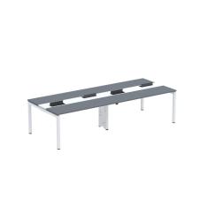 Mesa de Plataforma Dupla para 4 Pessoas Corporativa 150X120/4P PDC15/12/4P Grafito/Branco