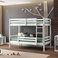 Beliche Teen Play com Grade de Proteção Madeira Maciça Branco - Casatema