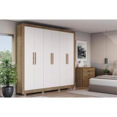 Guarda-roupa 6 Portas e 2 Gavetas com Pés - Kappesberg