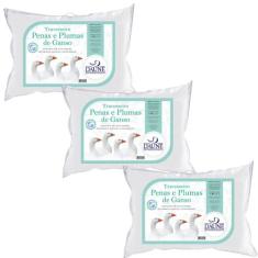 Kit 3 Travesseiros 70x50 85% Penas 15% Plumas de Ganso - Daune