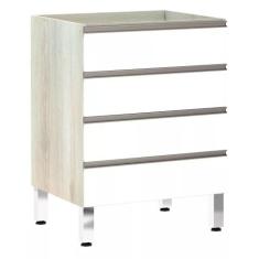 Balcão de Cozinha sem Tampo 60cm 4 Gavetas Luci Luciane Móveis, Legno 