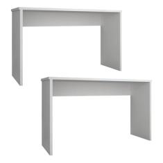 Kit 2 Mesas Para Computador Escrivaninha Gávea Branco - Móveis Leão