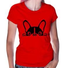 Baby Look Cachorro Boston Terrier - Foca na Moda, Vermelho, M