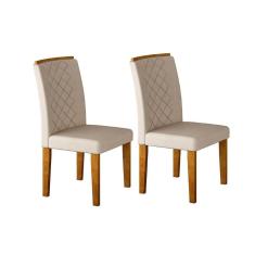 Cadeira Sala De Jantar Jade Kit 2 Un Imbuia/veludo Creme - Rufato