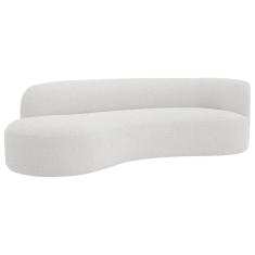 Divã Recamier Orgânico Tokyo 200cm Lado Esquerdo Bouclé - Amarena Móveis Cor Branco