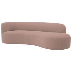 Divã Recamier Orgânico Tokyo 160cm Lado Direito Linho - Amarena Móveis Cor Rosê