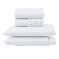 Jogo de Lençol Queen 4 Peças Percal 400 Fios Ponto Palito - Linda Casa