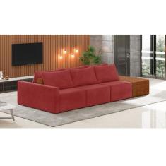 Sofá Ilha 3 Lugares Living 402cm Modulado para Sala Lary Veludo K01 - 