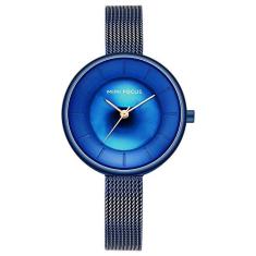Relógio De Quartzo Minimalista MINIFOCUS MF 0331 À Prova D' Água Pulseira De Aço Inoxidável (Azul)