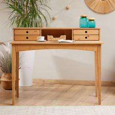 Mesa Escrivaninha Retro Madeira 4 Gavetas 1 Nicho Milano