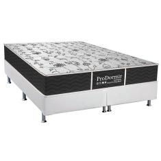 Cama Box Queen: Colchão Molas Bonnel Probel Prolastic Prodormir Sleep + Base Crc Courano White(158x198)