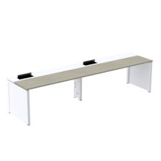 Mesa de Plataforma Simples para 2 Pessoas Corporativa 120x792/2p Pscpp120/792/2p Nogueira Casablanca/Branco