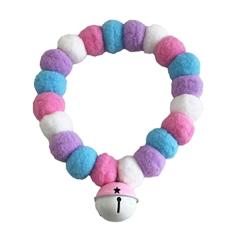 leConPet Coleira de cachorro Pom Pom com coleira elástica para gatos, bola de pelúcia decorativa, colar atraente para animais de estimação com sino para tirar fotos, caminhadas, esportes ao ar livre